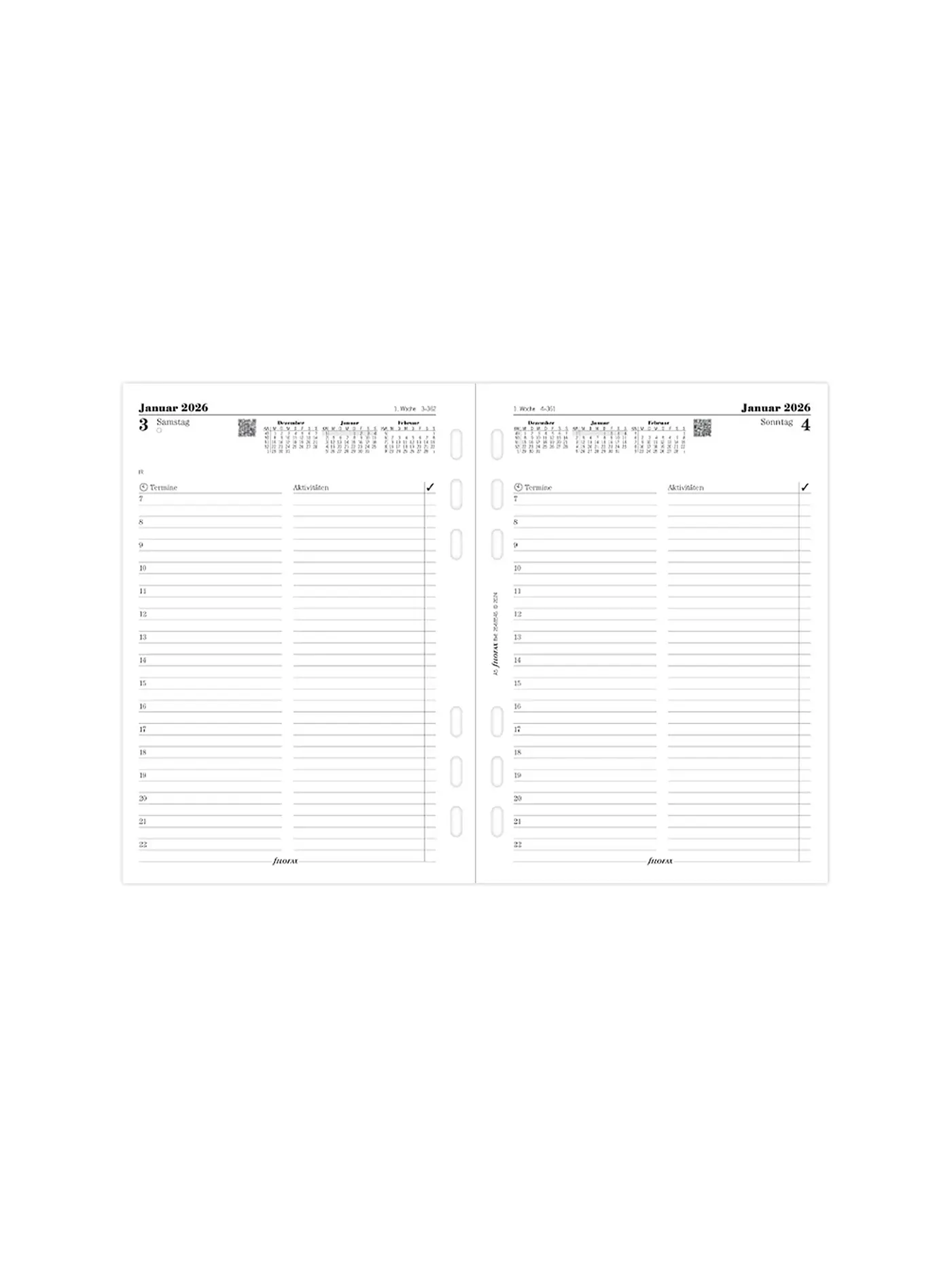 FILOFAX | Kalendereinlage Tag deutsch A5 Multifit 2026 | 
